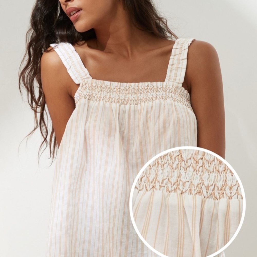 Banana Republic Frilly Tank with Smocking, Size M